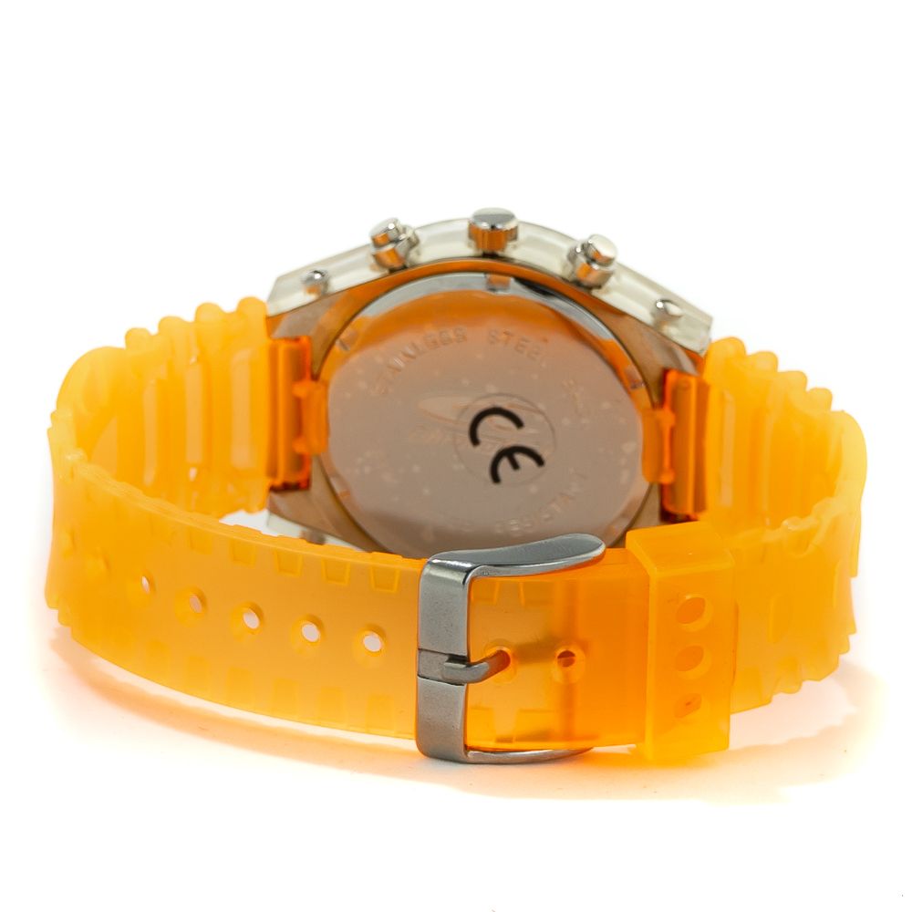 Chronotech Orange Rubber Watch – Sporty Elegance Redefined