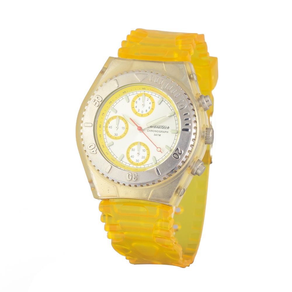 Chronotech Yellow Rubber Watch - Sophisticated Timepiece