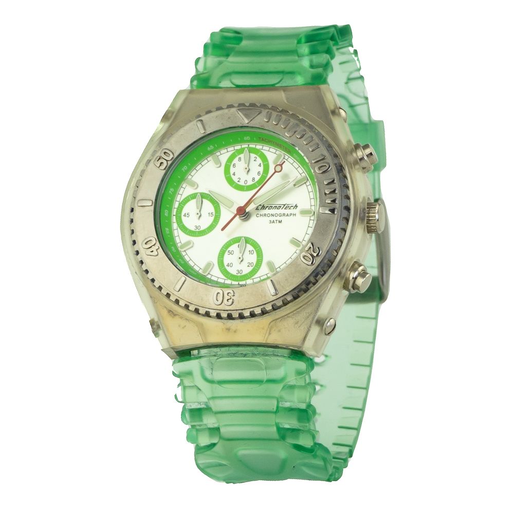 Chronotech Green Rubber Watch A Bold Statement Timepiece
