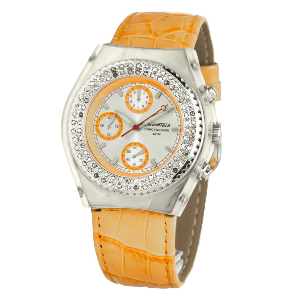 Chronotech Orange Leather Watch - A Statement of Elegance