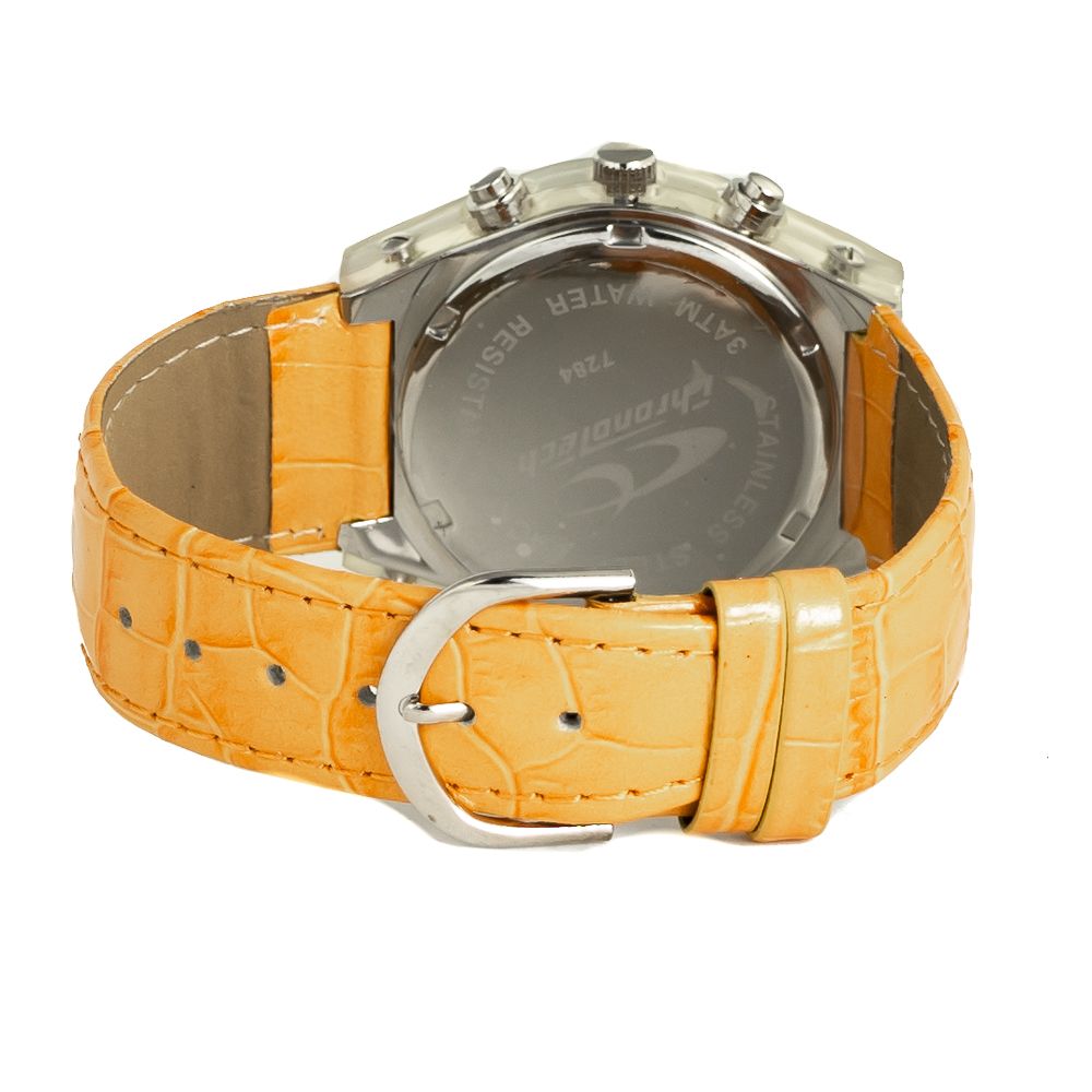 Chronotech Orange Leather Watch - A Statement of Elegance