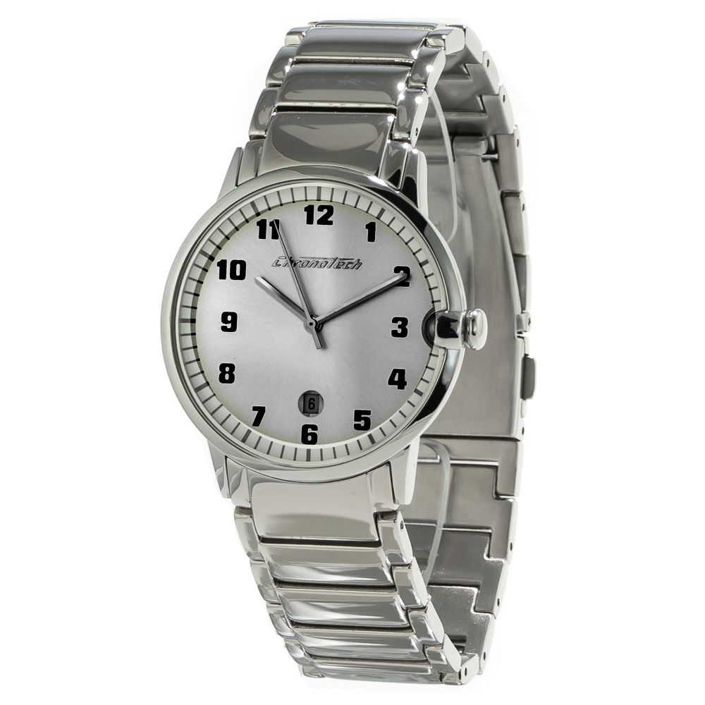 Chronotech Silver Stainless Steel Watch for Timeless Elegance