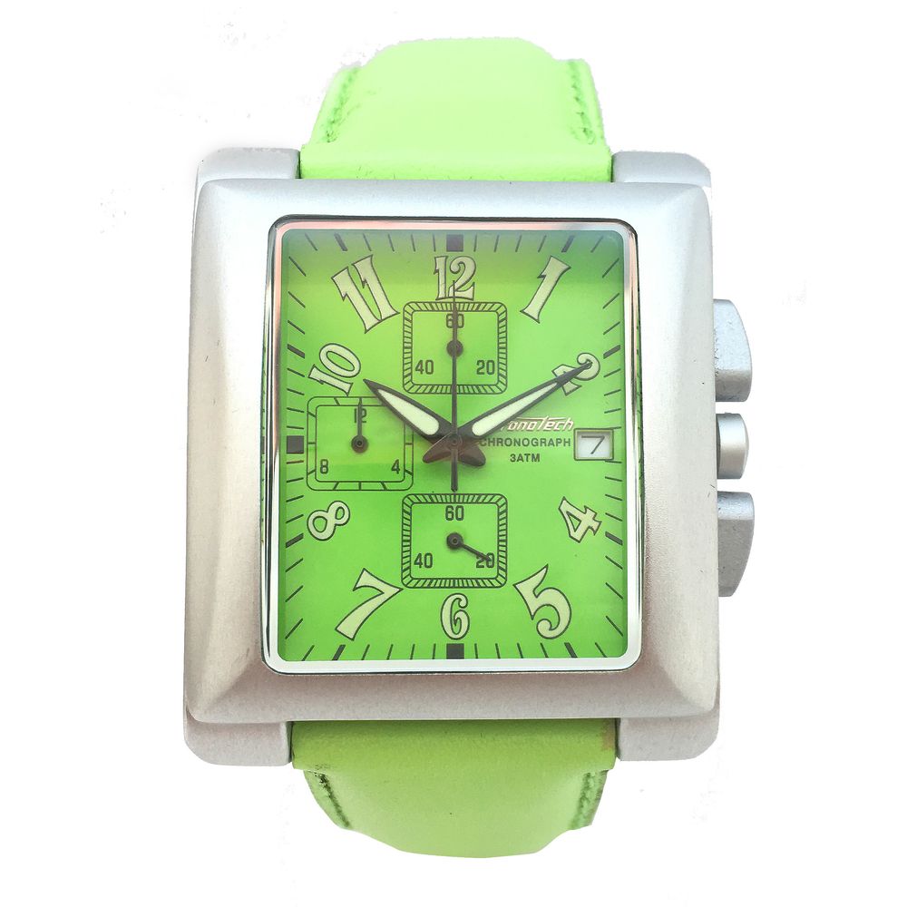 Chronotech Green Leather Watch - Timeless Elegance Redefined