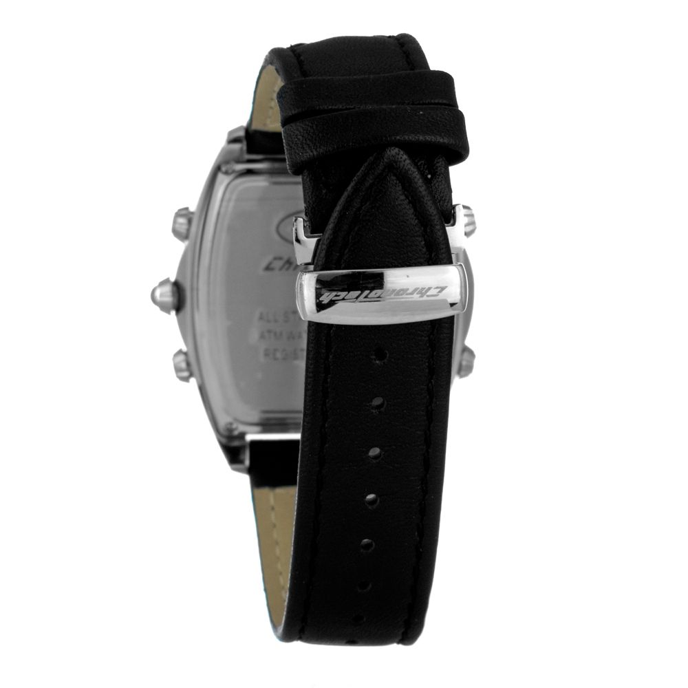 Chronotech Black Leather Watch - Timeless Elegance Redefined