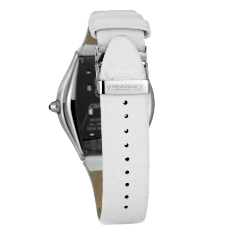 Chronotech White Leather Watch for Timeless Elegance