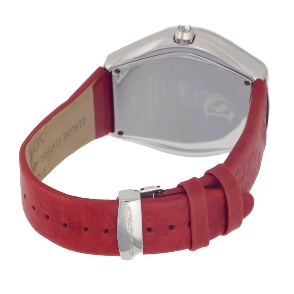 Chronotech Red Leather Watch with Elegant Design