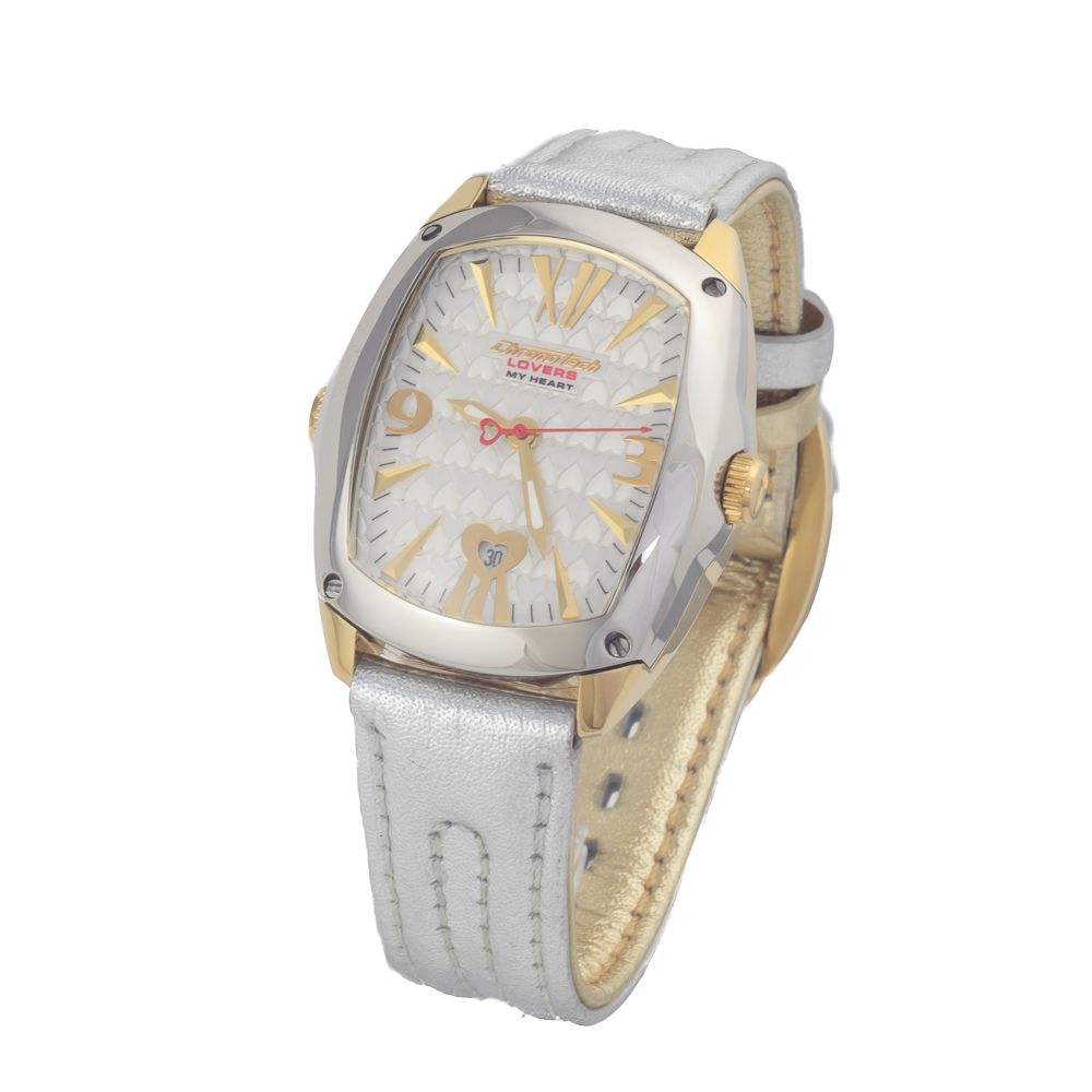 Chronotech Silver Leather Watch - Timeless Elegance Defined