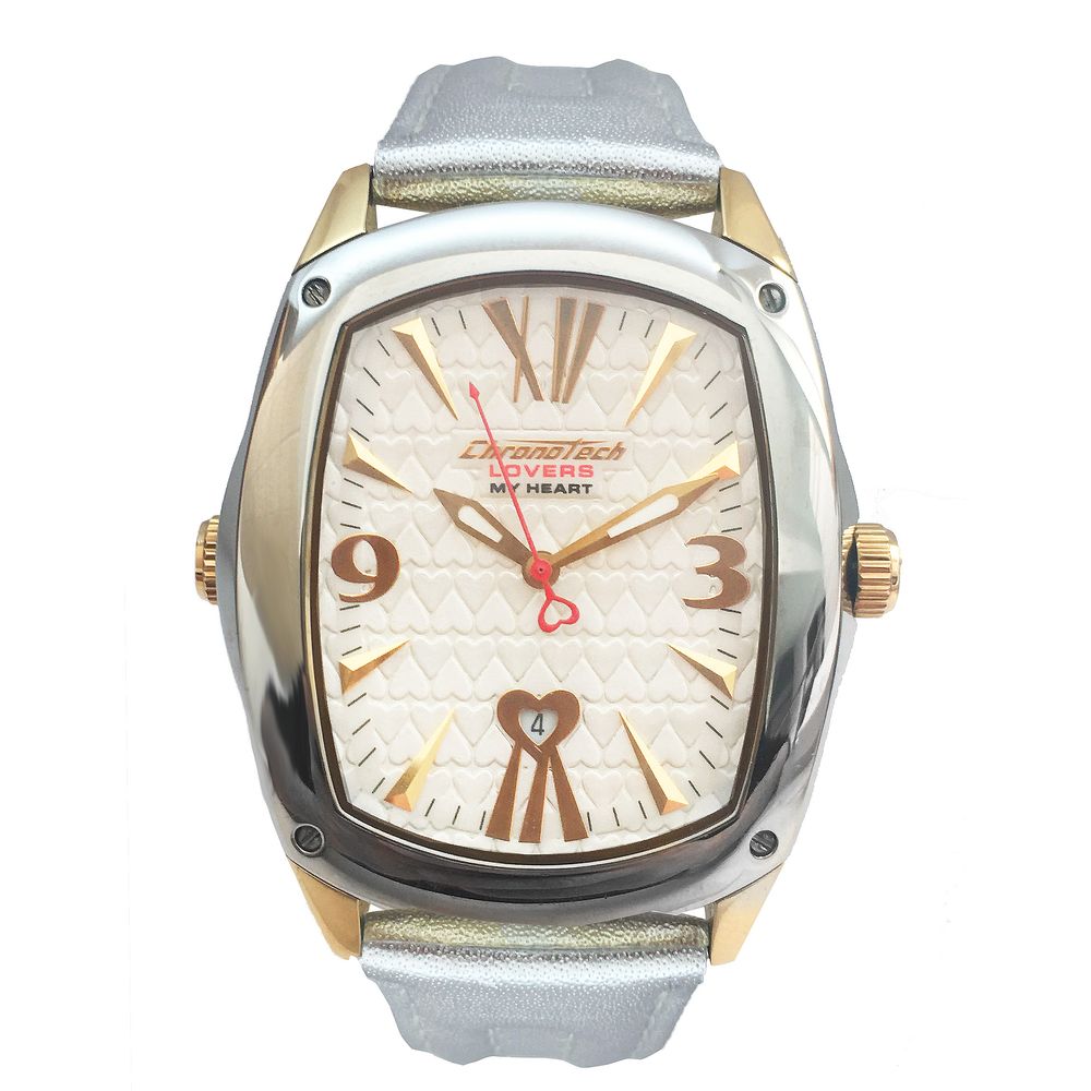 Chronotech Gold Leather Watch for Timeless Elegance
