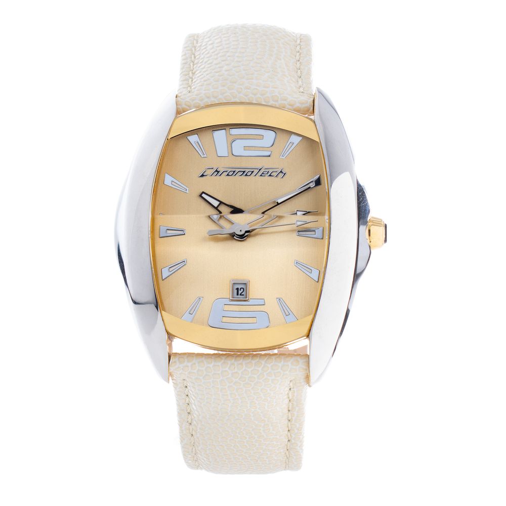 Chronotech Beige Leather Watch - Timeless Elegance Redefined