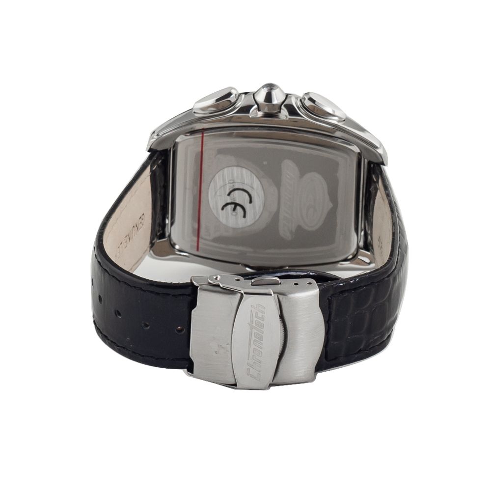 Chronotech Black Leather Watch: Timeless Elegance Redefined