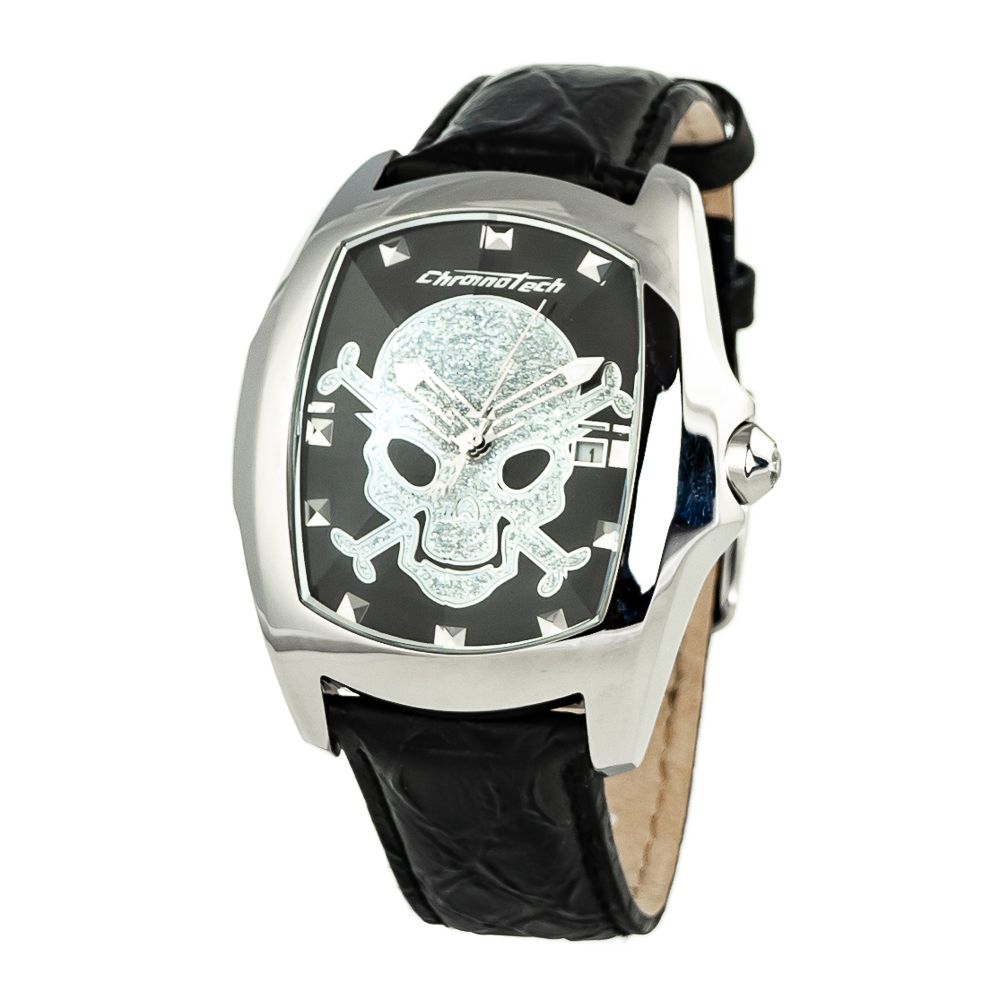 Chronotech Black Leather Watch: Timeless Elegance Redefined