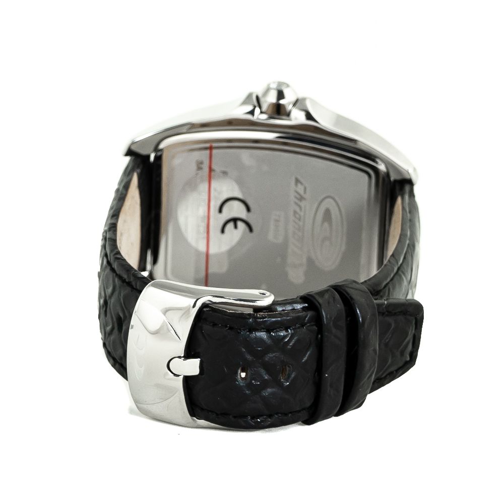 Chronotech Black Leather Watch - Timeless Elegance Redefined