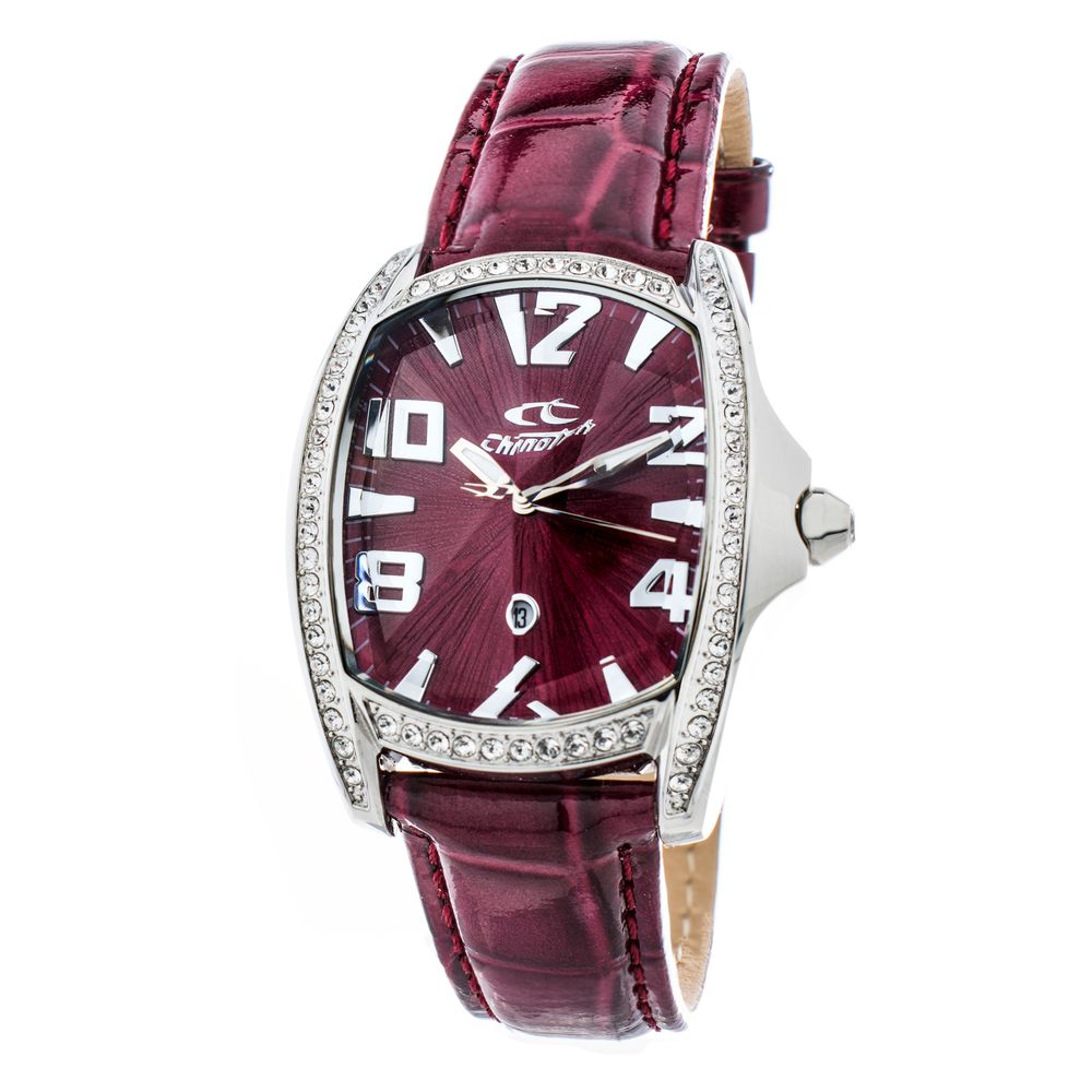 Chronotech Red Leather Watch - Timeless Luxury Redefined