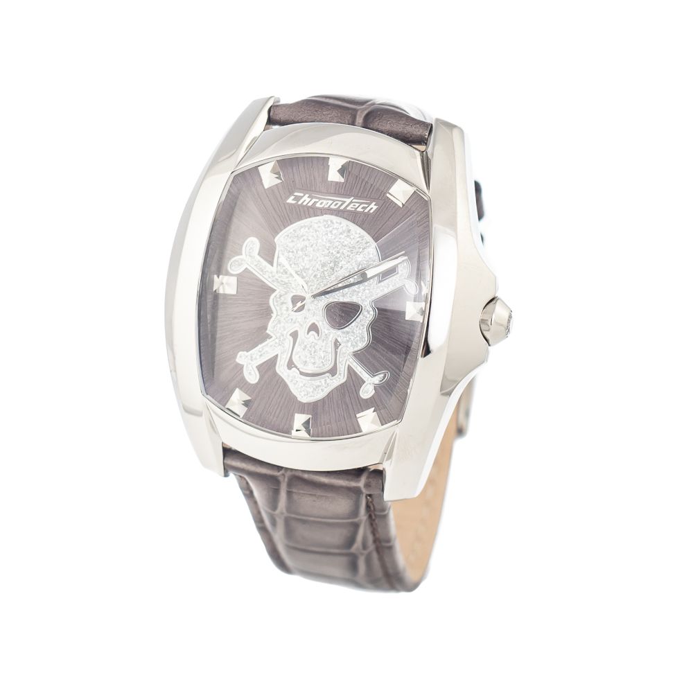 Chronotech Gray Leather Watch: Timeless Elegance Redefined