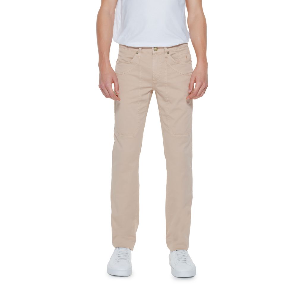 Jeckerson Beige Cotton Jeans & Pant for Effortless Elegance