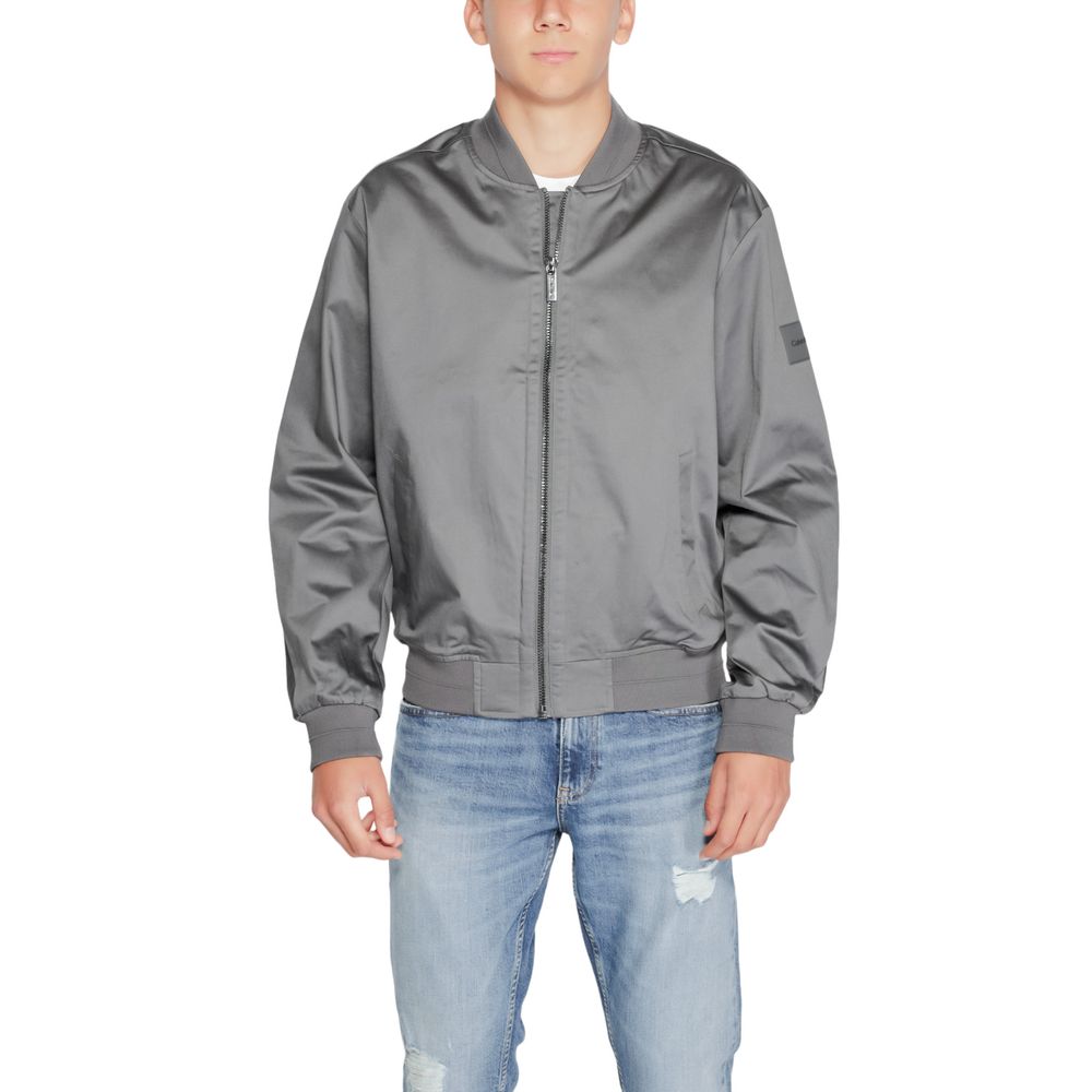 Calvin Klein Gray Organic Cotton Jacket for Sophisticated Style