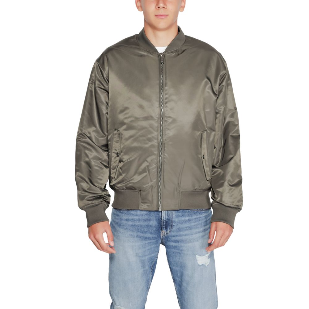Calvin Klein Jeans Gray Wool Jacket - Effortless Sophistication