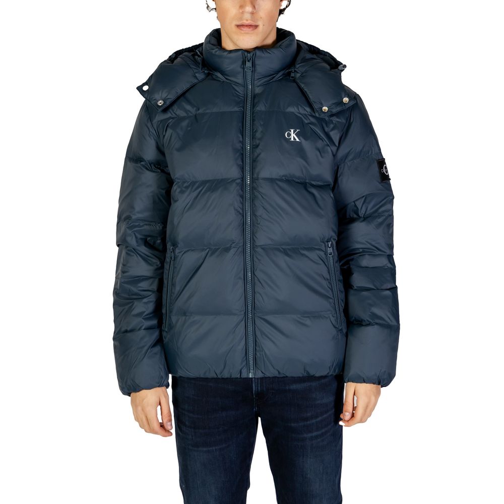 Calvin Klein Blue Cotton Jacket with Modern Elegance