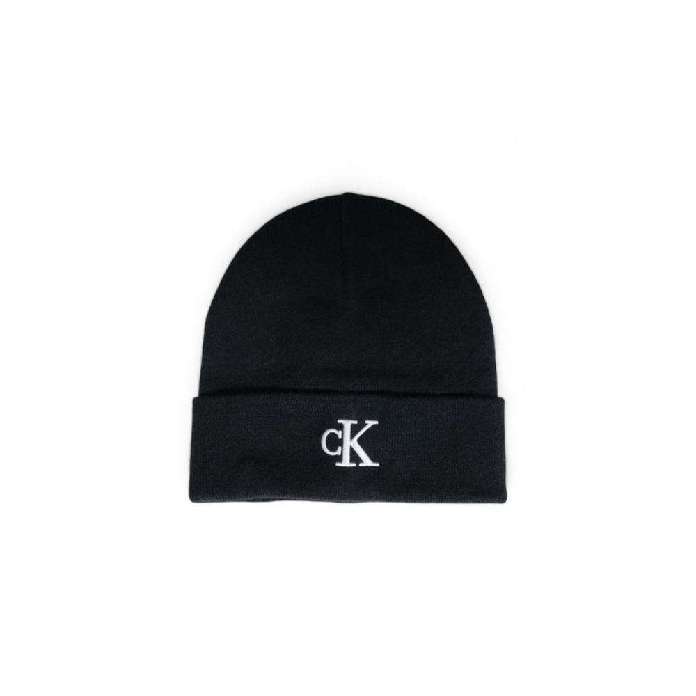 Calvin Klein Black Wool Beanie for Elevated Style