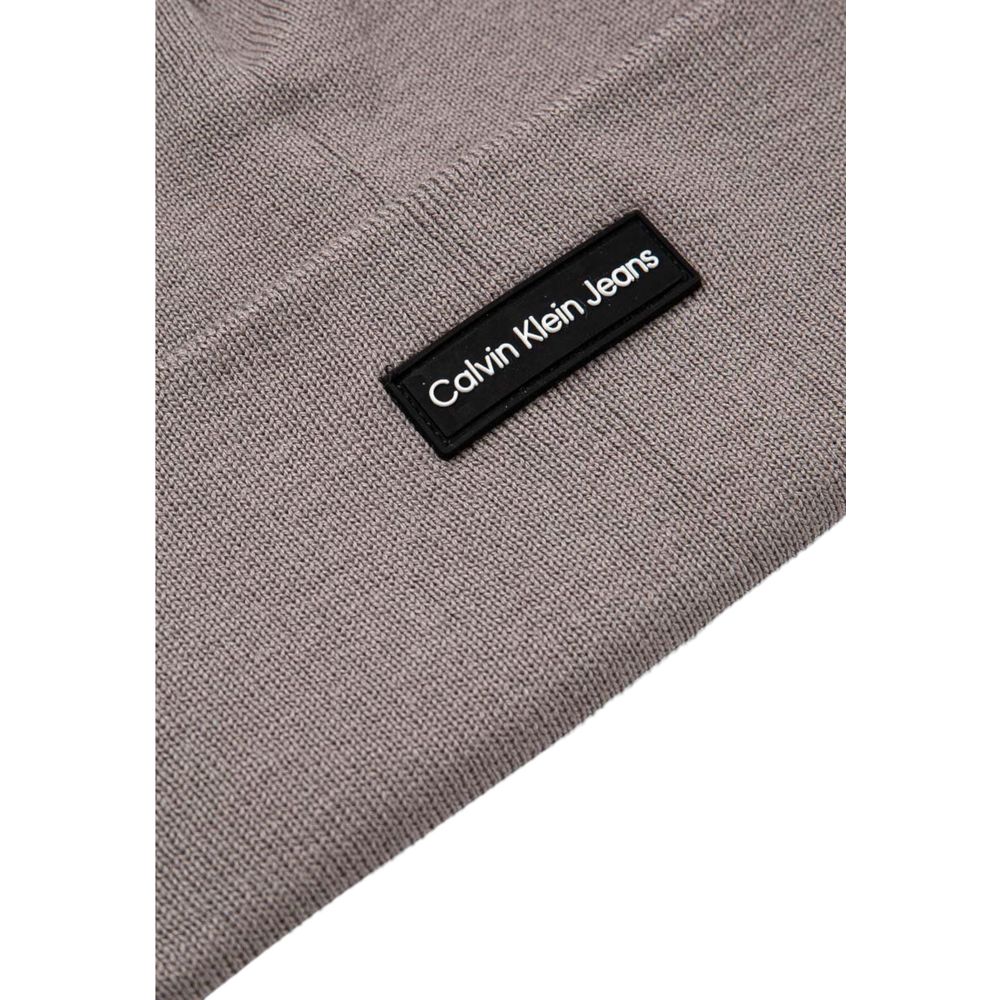 Calvin Klein Gray Wool Beanie Hat - Elevated Style Essential