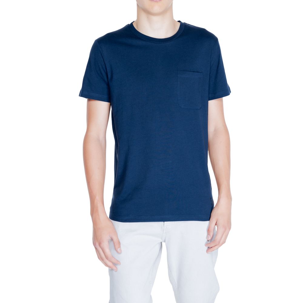 Peuterey Blue Cotton T-Shirt for Elevated Casual Style