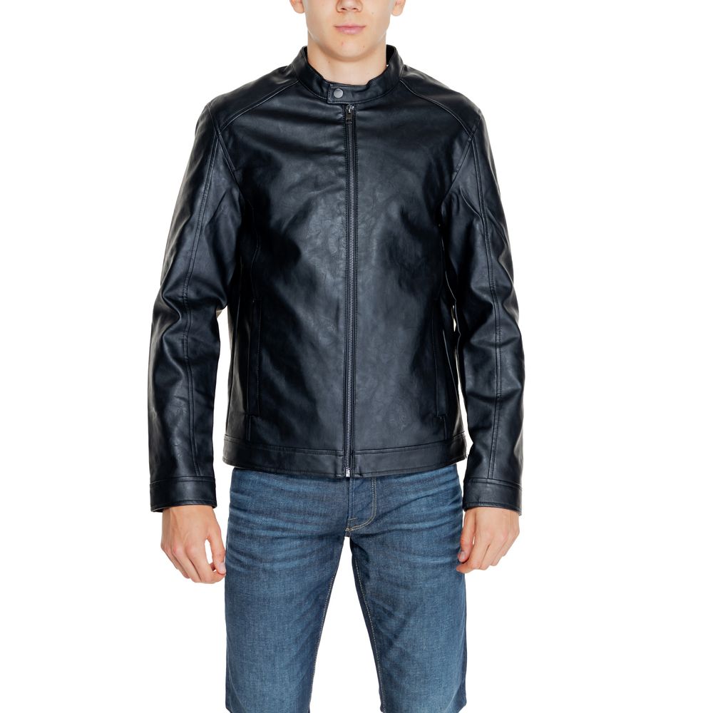 Jack Jones Black Wool Jacket for Effortless Sophistication