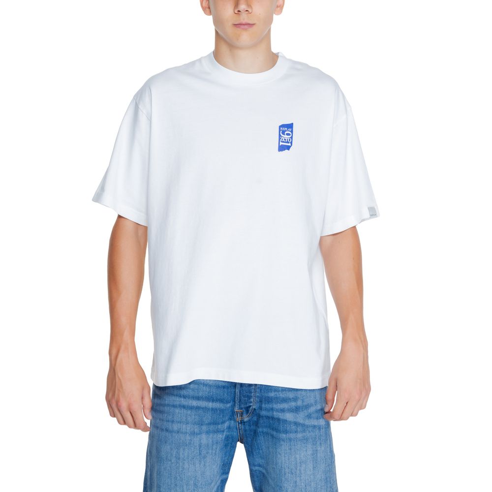 Replay White Cotton T-Shirt for Effortless Sophistication