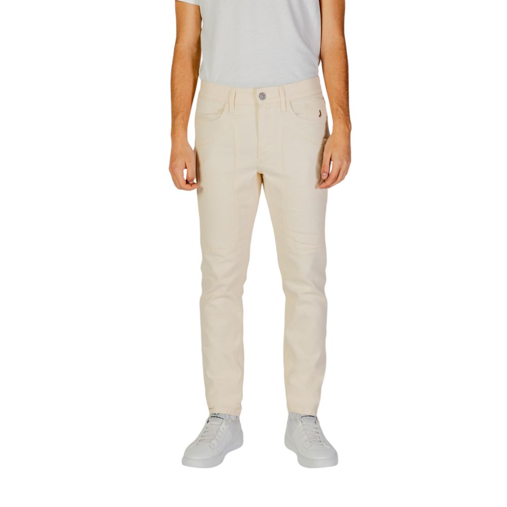 Jeckerson Cream Cotton Jeans for Effortless Elegance