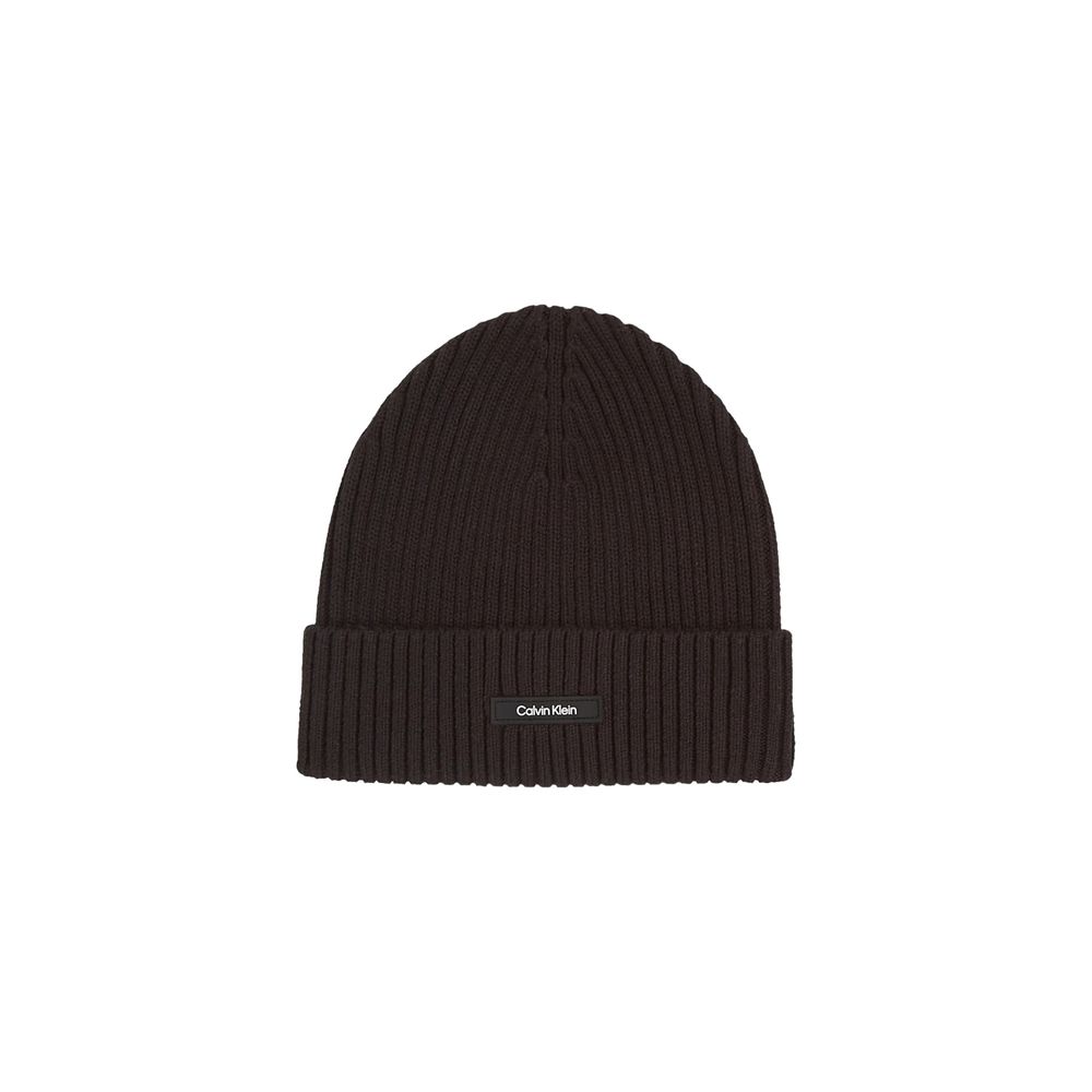 Calvin Klein Black Organic Cotton Beanie for Sophisticated Style