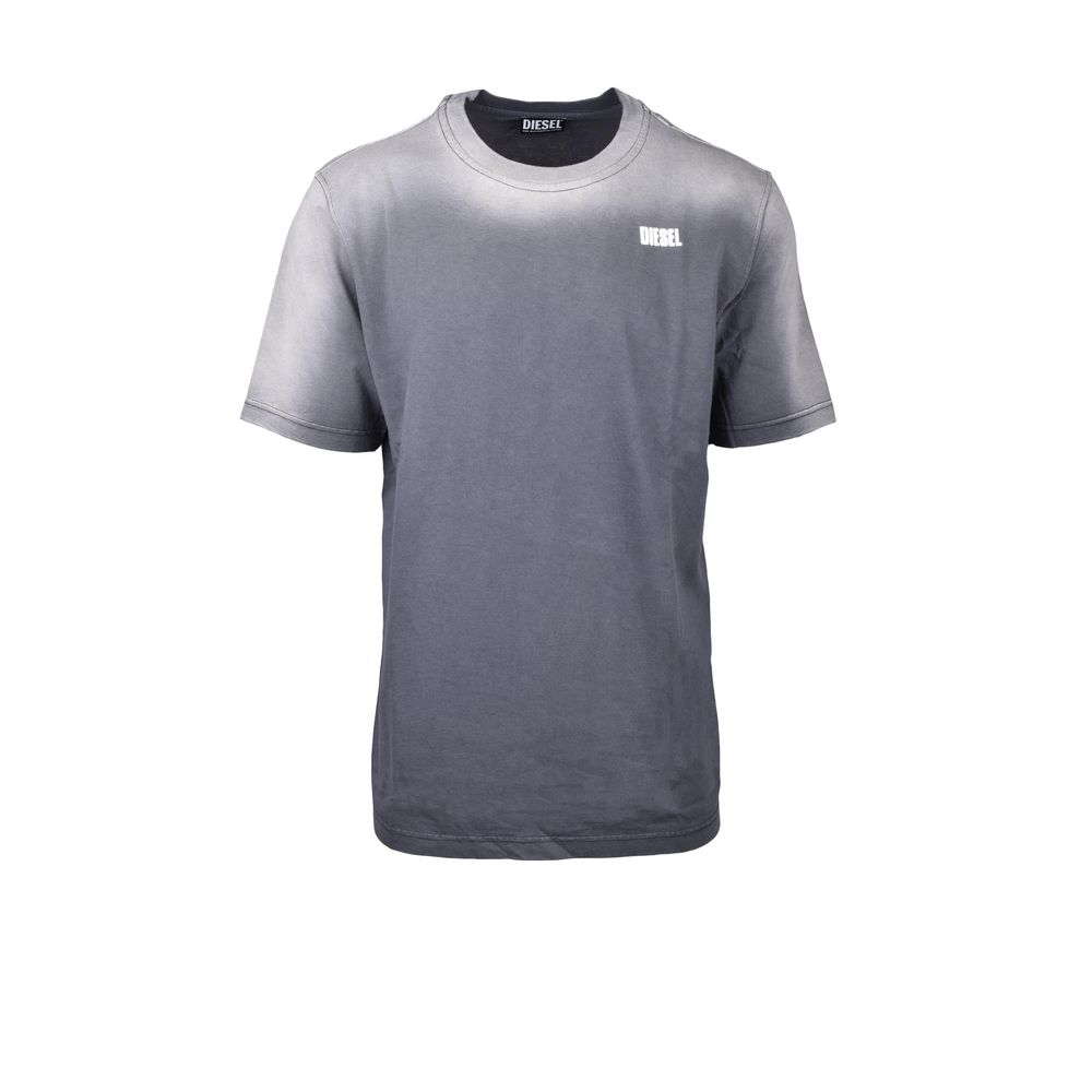 Diesel Gray Cotton T-Shirt for Effortless Sophistication