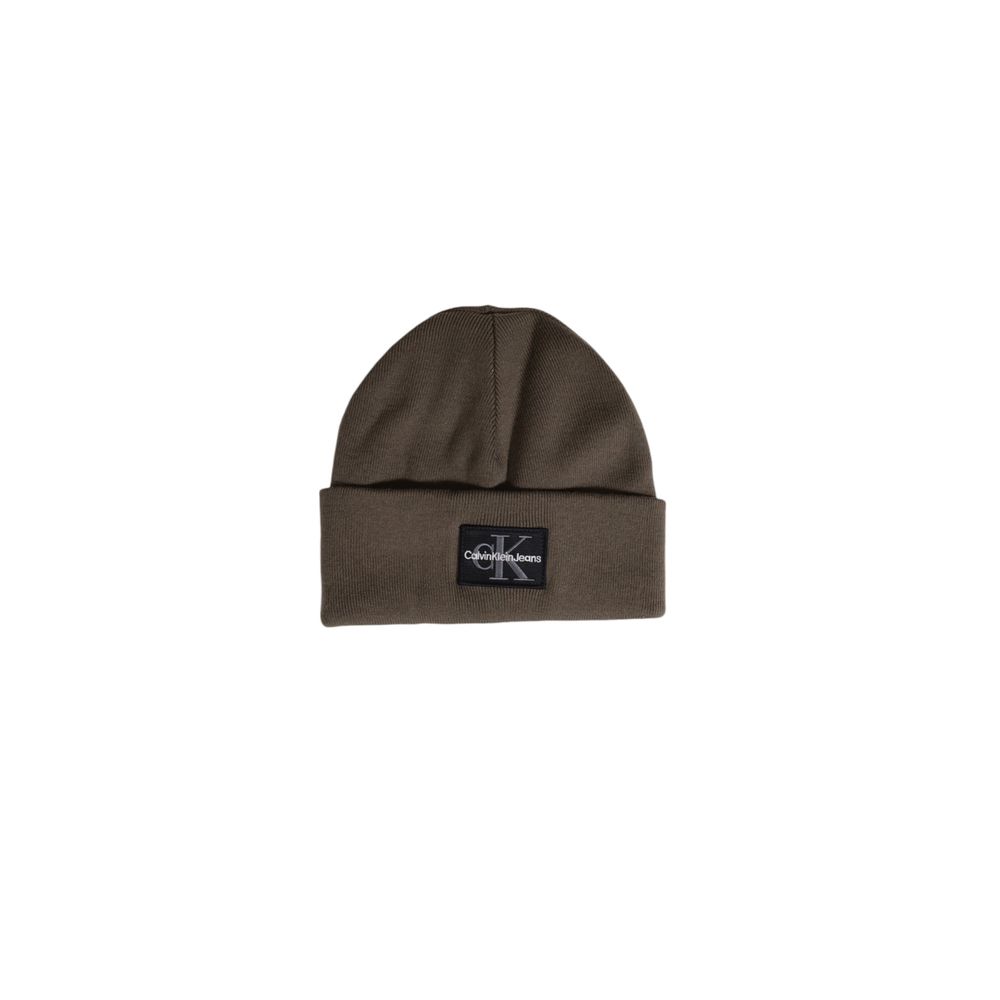Calvin Klein Jeans Brown Cotton Scarf And Hat Set Elegance