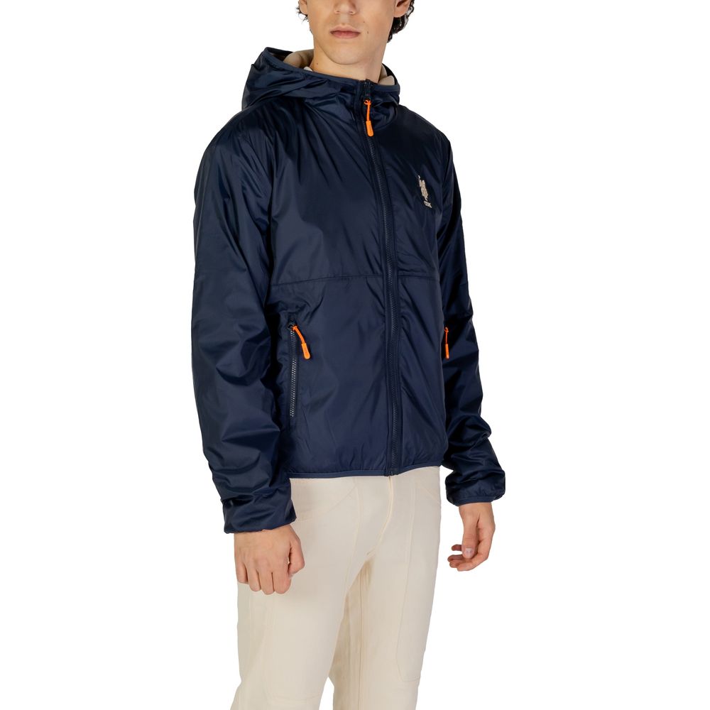U.S. POLO ASSN. Blue Cotton Jacket Emphasizing Timeless Elegance