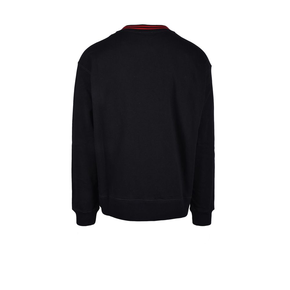 Diesel Black Cotton Sweater: Contemporary Elegance Redefined