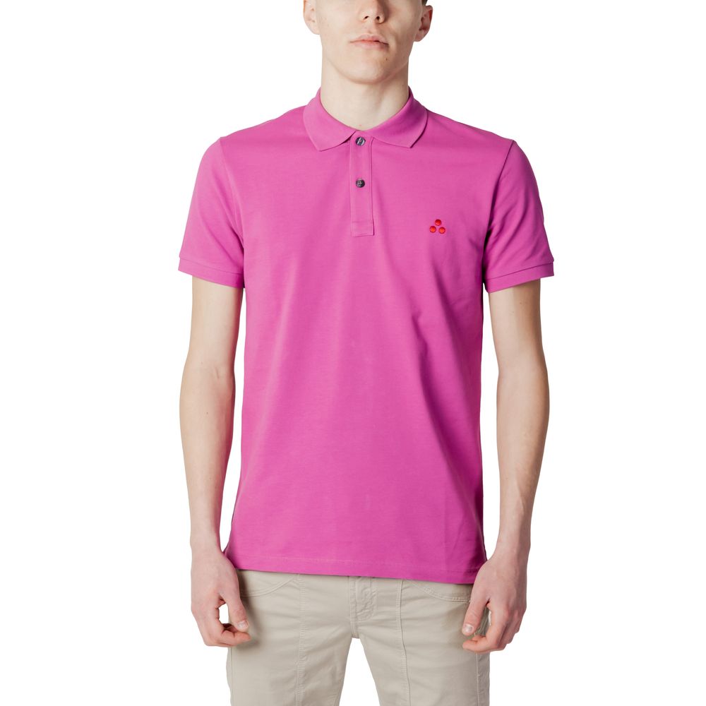 Peuterey Pink Cotton Polo Shirt for Effortless Elegance