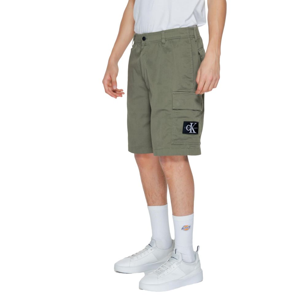 Calvin Klein Green Cotton Shorts for Elevated Style