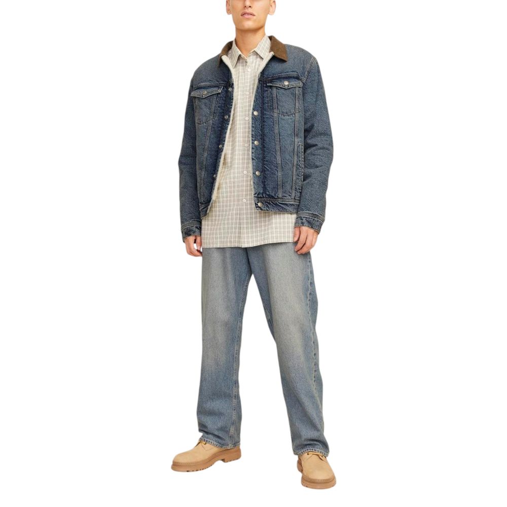 Jack Jones Blue Cotton Jacket for Elevated Style