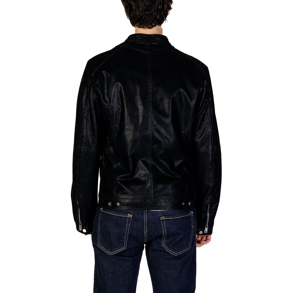 Gianni Lupo Black Cotton Jacket Exuding Timeless Elegance