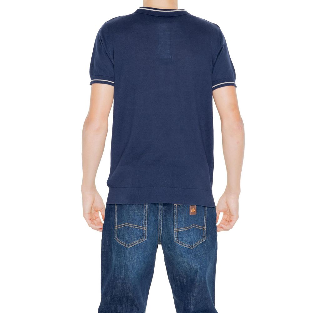 Hamaki-Ho Blue Cotton T-Shirt for Effortless Elegance