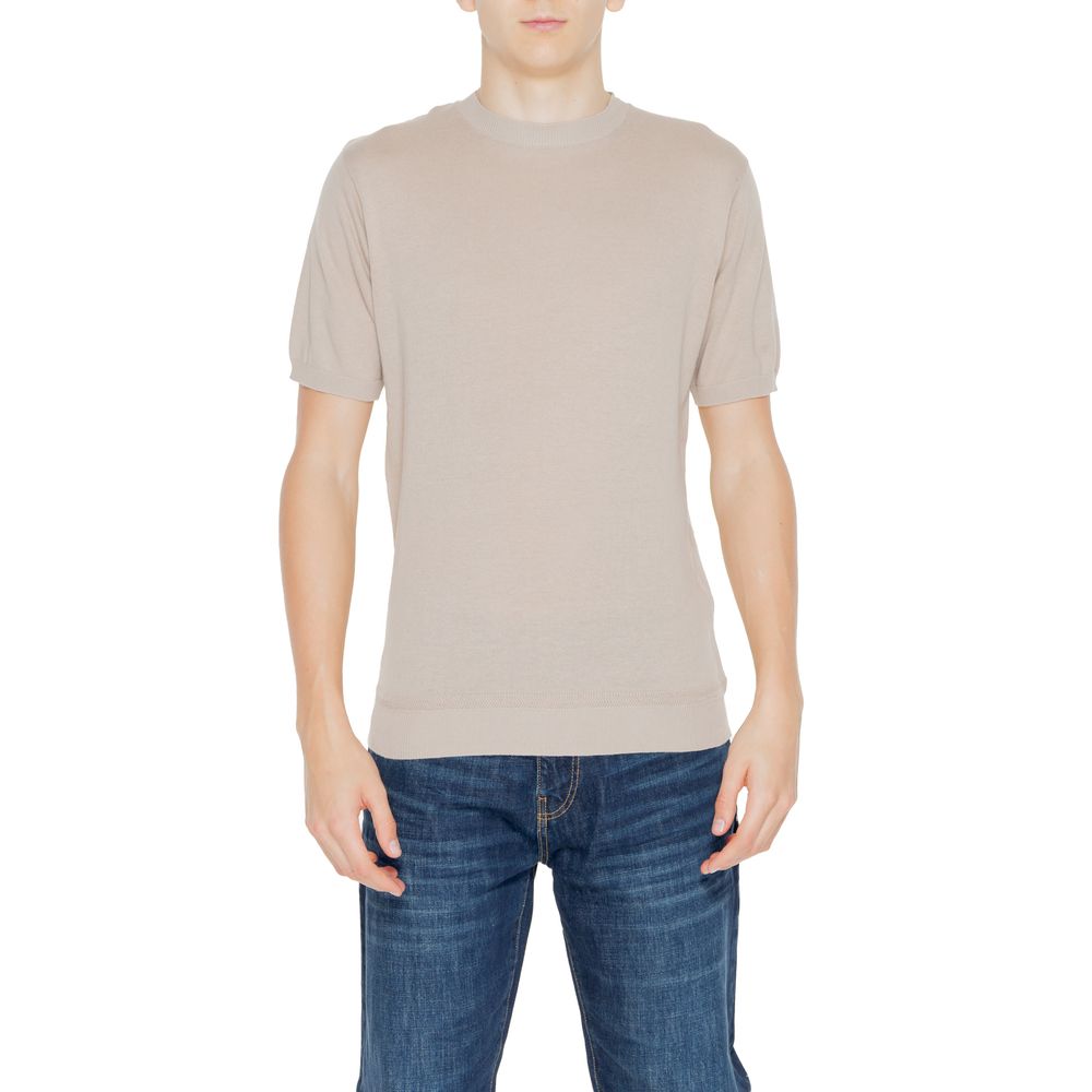 Hamaki-Ho Beige Cotton T-Shirt for Elevated Casual Style