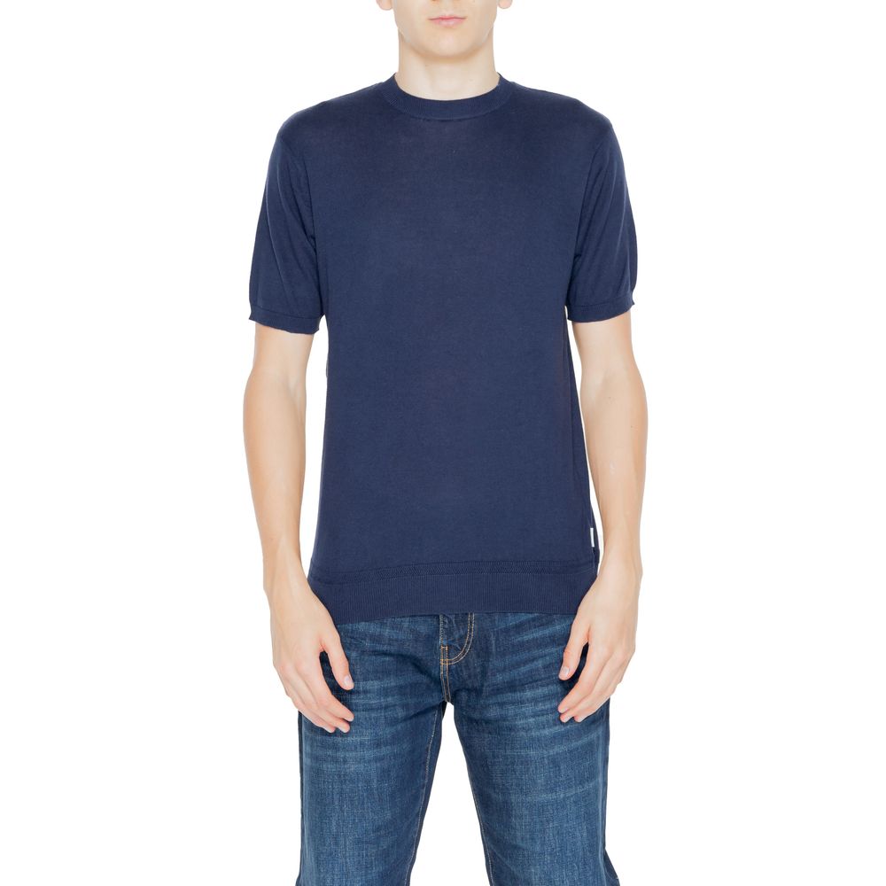 Hamaki-Ho Blue Cotton T-Shirt for Effortless Elegance
