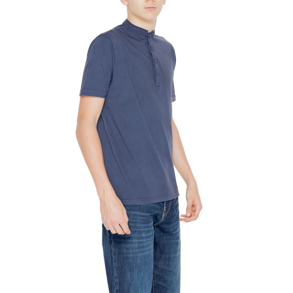 Hamaki-Ho Blue Cotton T-Shirt in Luxurious Design