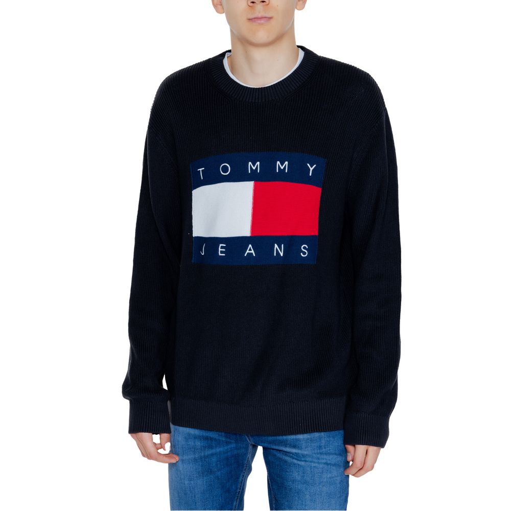 Tommy Hilfiger Jeans Black Organic Cotton Sweater Essential
