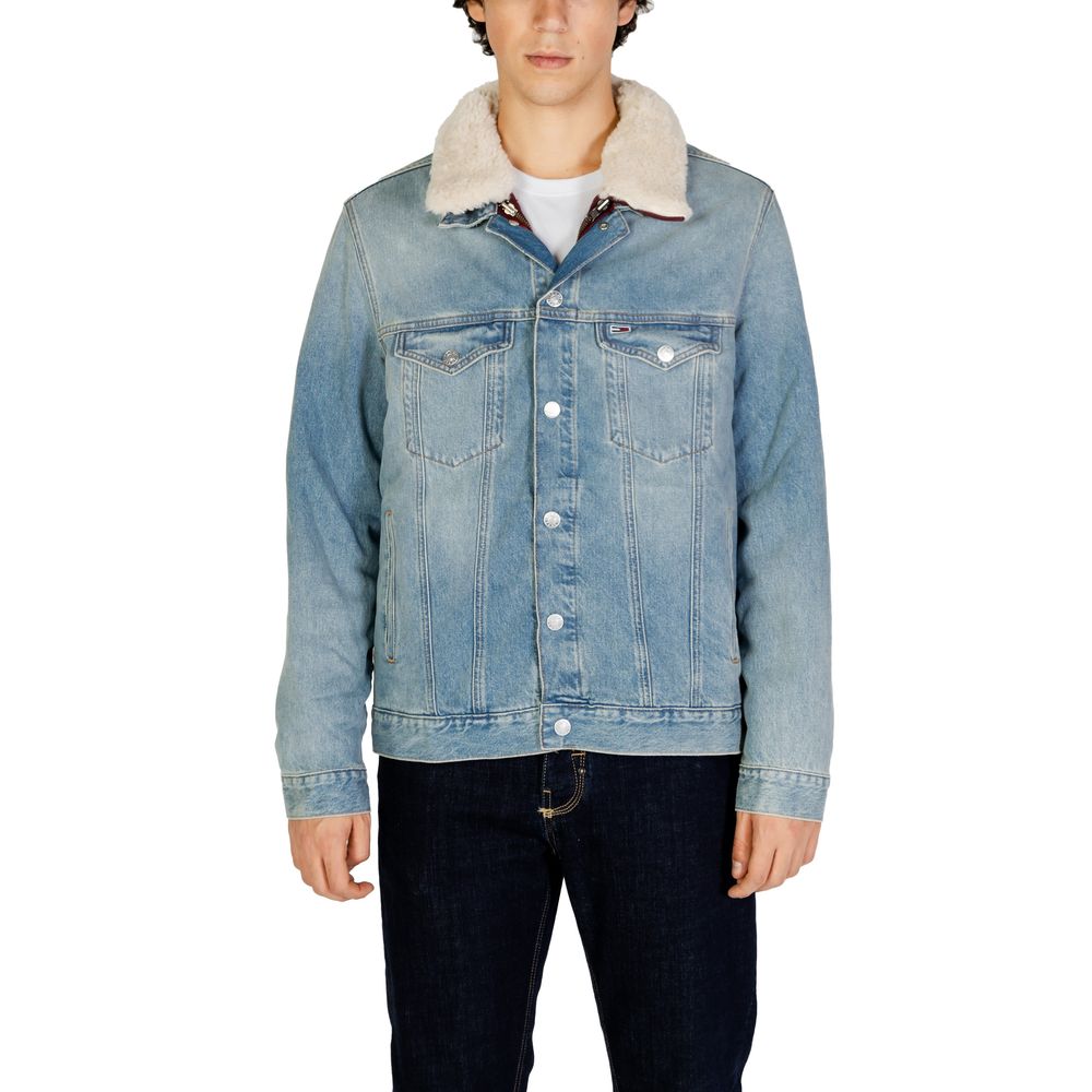Tommy Hilfiger Light Blue Cotton Jacket Elegance