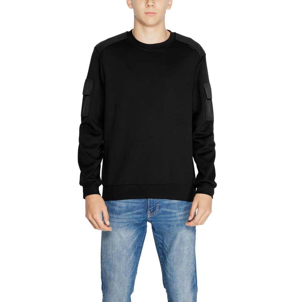 Antony Morato Black Cotton Sweater for Elevated Style