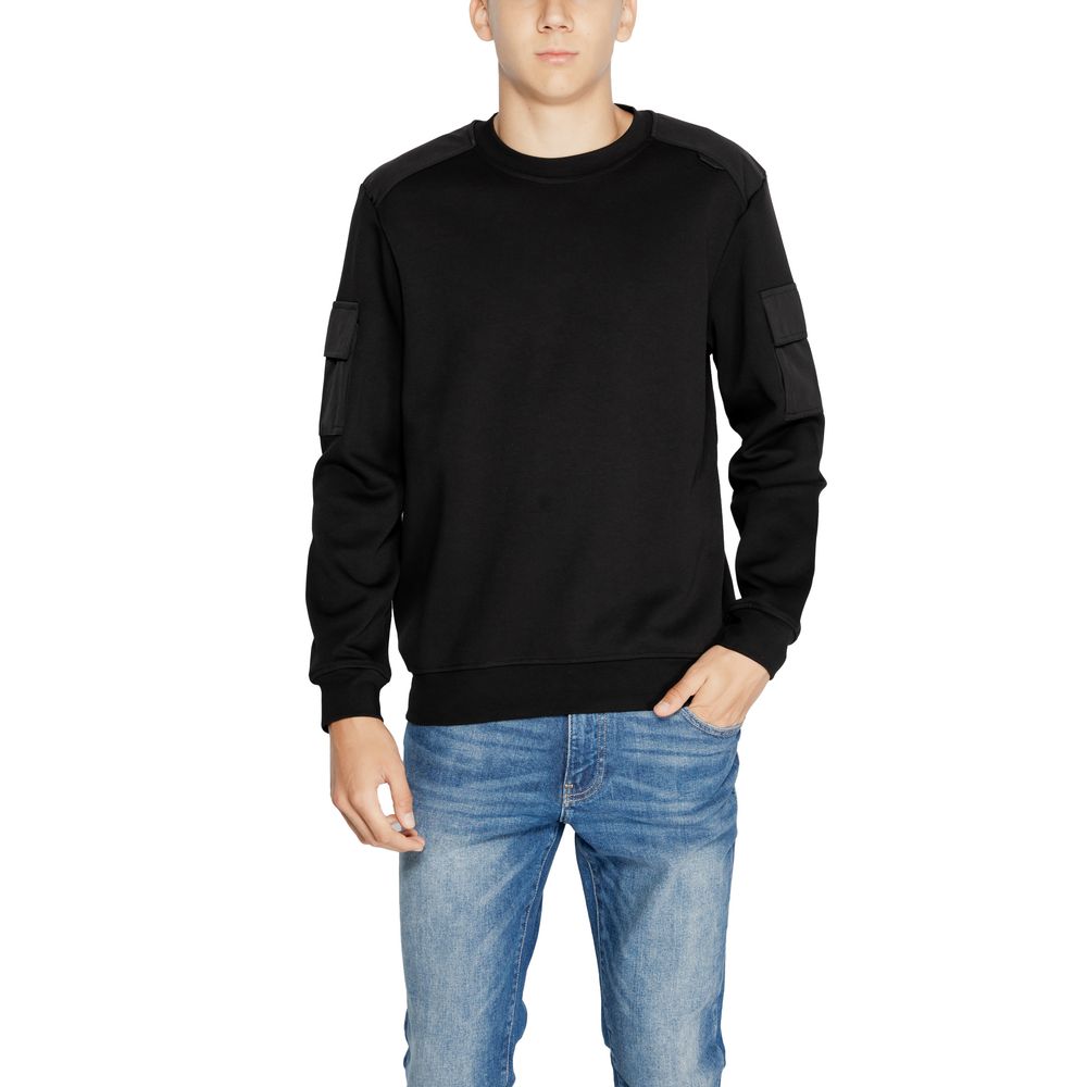 Antony Morato Black Cotton Sweater for Elevated Style