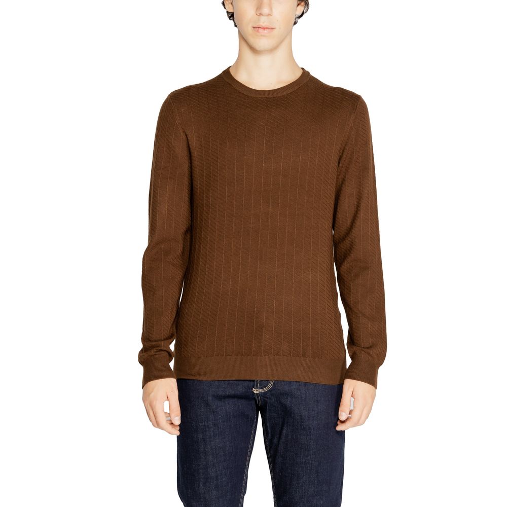 Antony Morato Brown Viscose Sweater for Elegant Style
