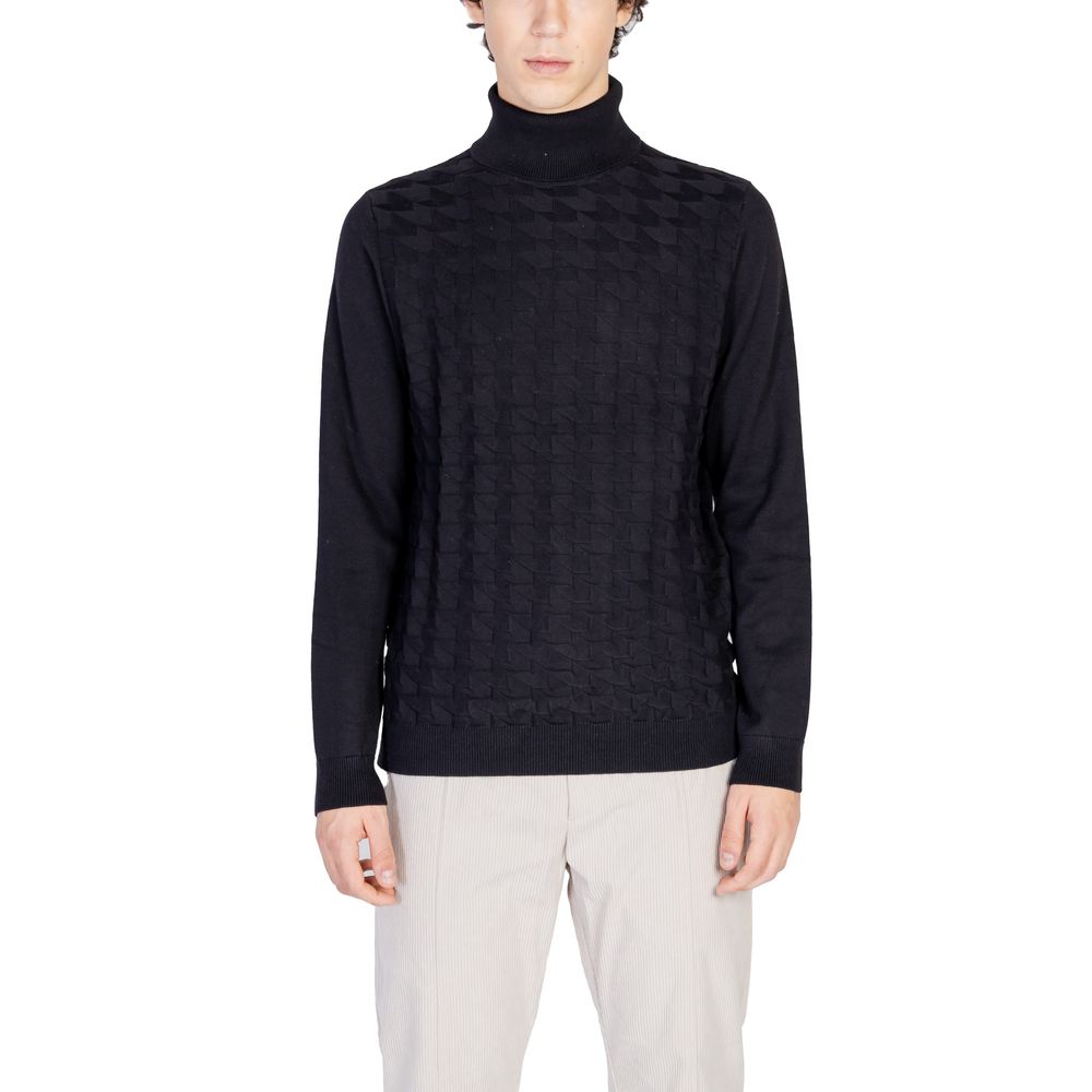 Antony Morato Black Cotton Sweater for Timeless Elegance
