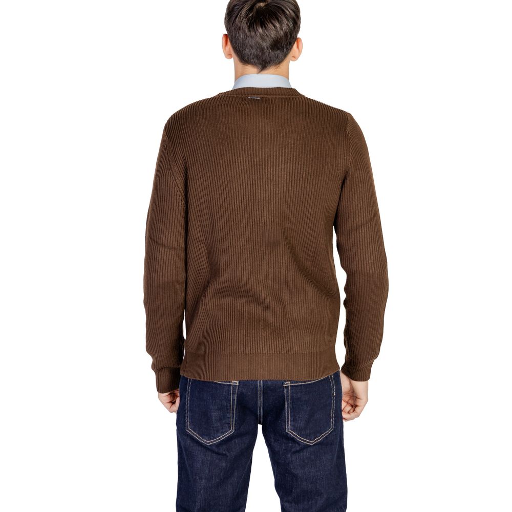 Antony Morato Brown Wool Cardigan for Elevated Style