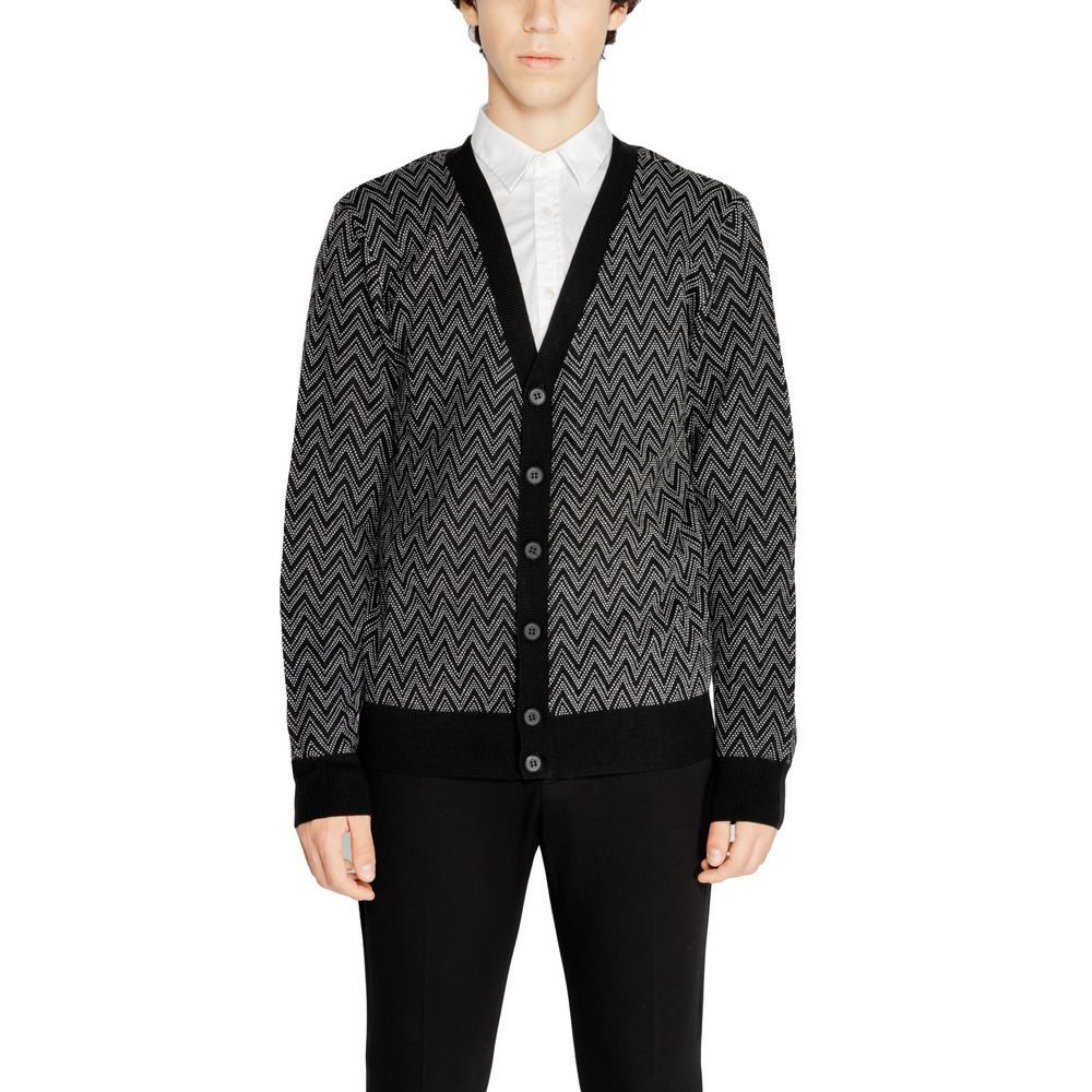 Antony Morato Black Mohair Cardigan for Effortless Elegance