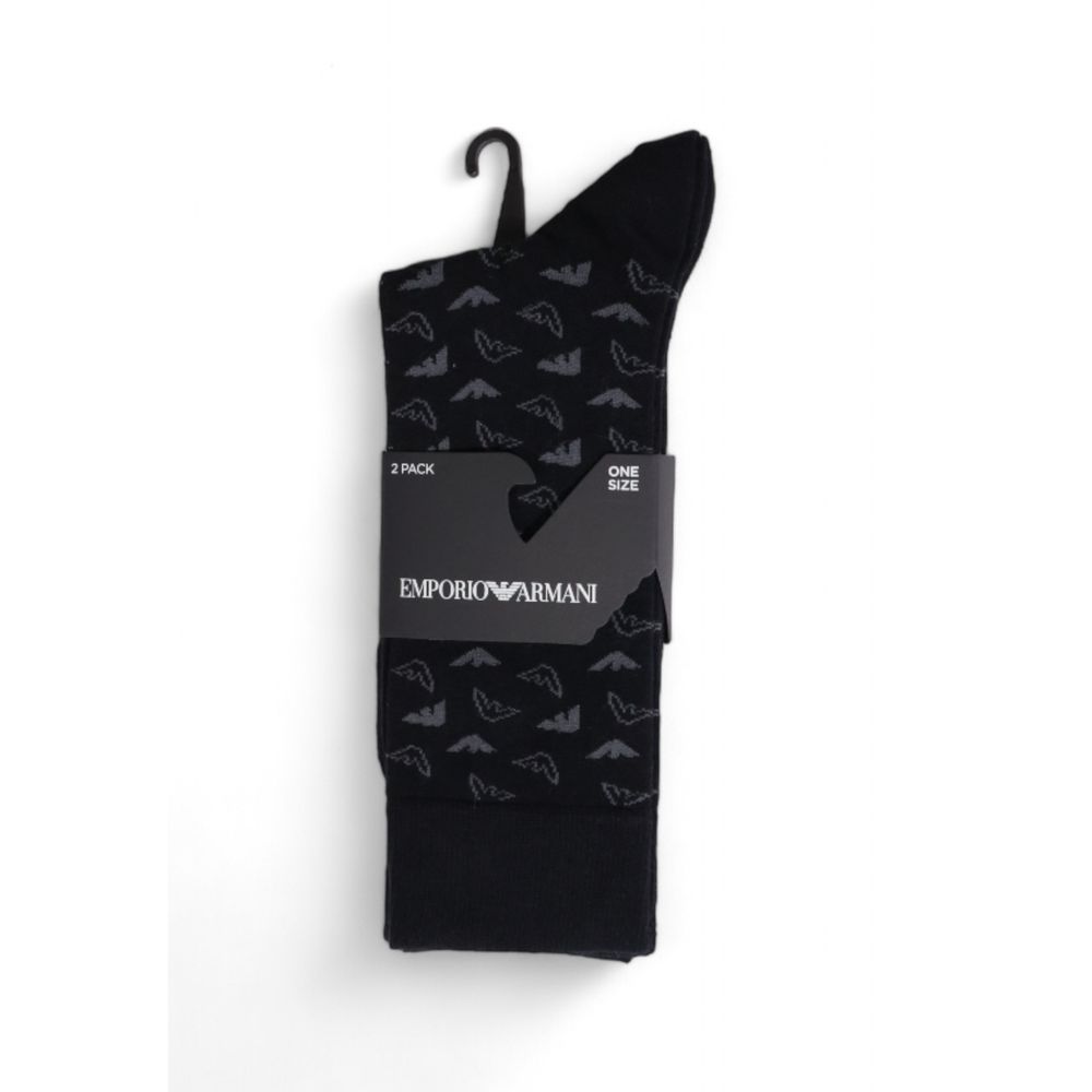 Emporio Armani Black Cotton Sock for Sophisticated Style